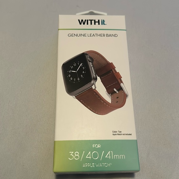 WITHit Brown Hand Crafted Premium Leather Band for 38/40/41mm Apple Watch® - Picture 4 of 9